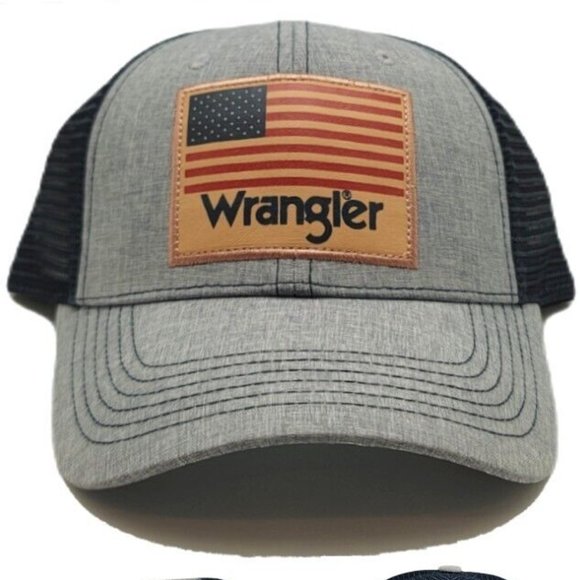 Wrangler Flag Patch Mesh Snapback Hat - Picture 1 of 7